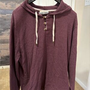 Burgundy Hooded Long Sleeve Top